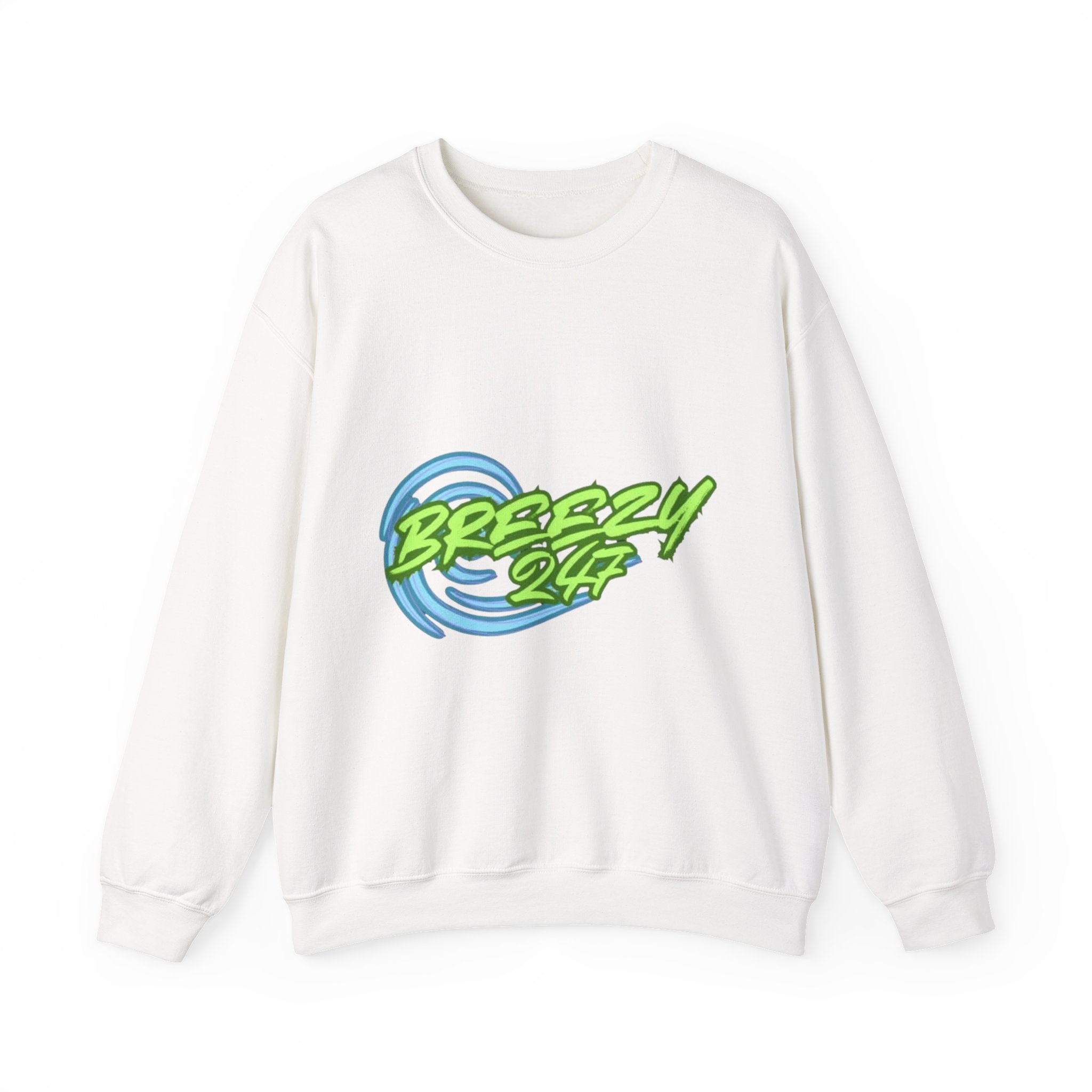 Breezy247 Crewneck Sweatshirt — Breezy247 Surf Logo Graphic