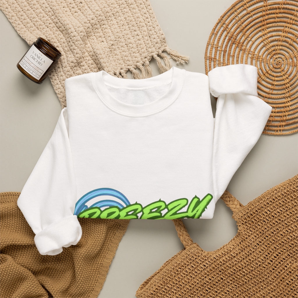 Breezy247 Crewneck Sweatshirt — Breezy247 Surf Logo Graphic