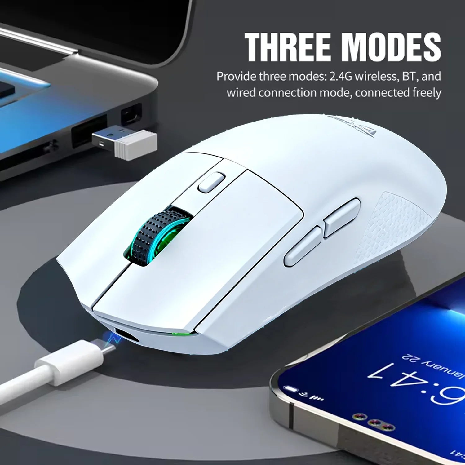 2026 NEW X11 Wireless Bluetooth 3-Mode Mouse Touch Screen Magnetic Charging Dock Ultra-Light Macro Gaming Mouse Magnetic Base