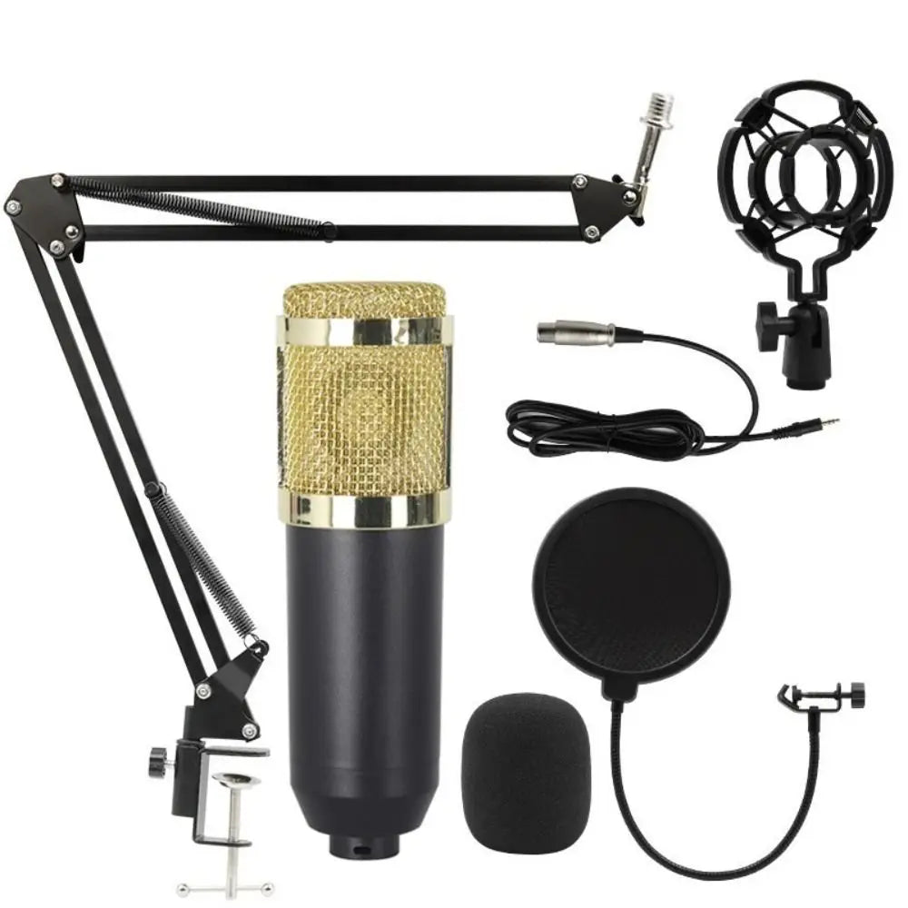 Professional BM800 Condenser Microphone Kit V8Sound Card Set Audio Mixer Live Podcast Equipment Bundle Streaming AudioSmartphone