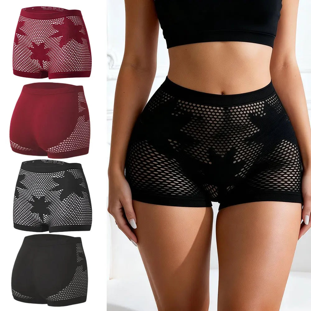 New Star Pattern Women's Panties Seamless Lace Hollow Out Woman Boxers Female Breathable Cozy Lingerie Underwear Boyshorts