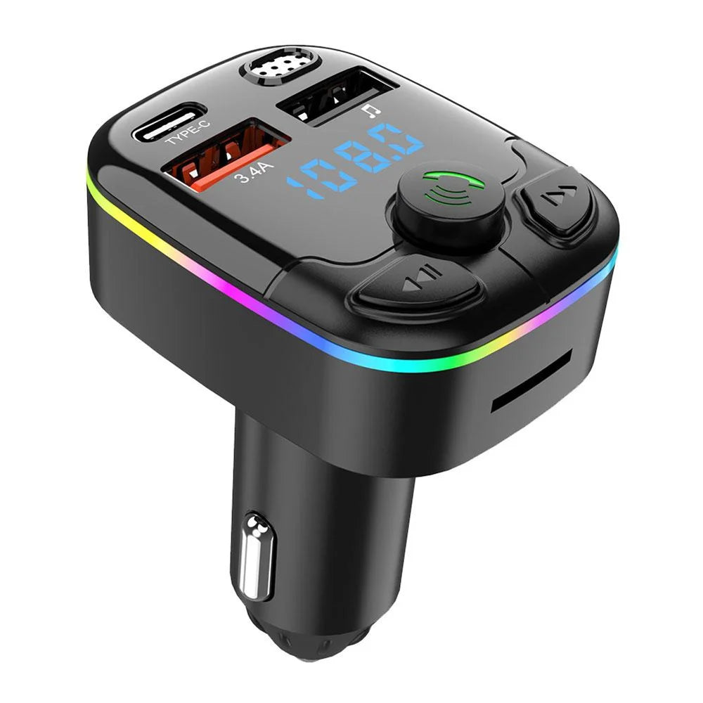 Bluetooth 5.0 Car FM Wireless Audio Transmitter Receiver MP3 Player Support TF Card U Disk Car Handsfree Stereo Radio Car Kits