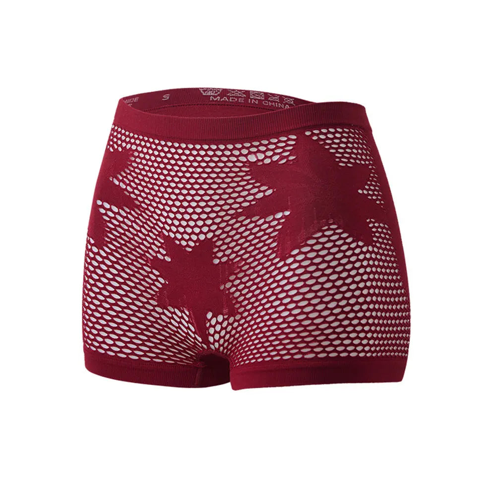 New Star Pattern Women's Panties Seamless Lace Hollow Out Woman Boxers Female Breathable Cozy Lingerie Underwear Boyshorts