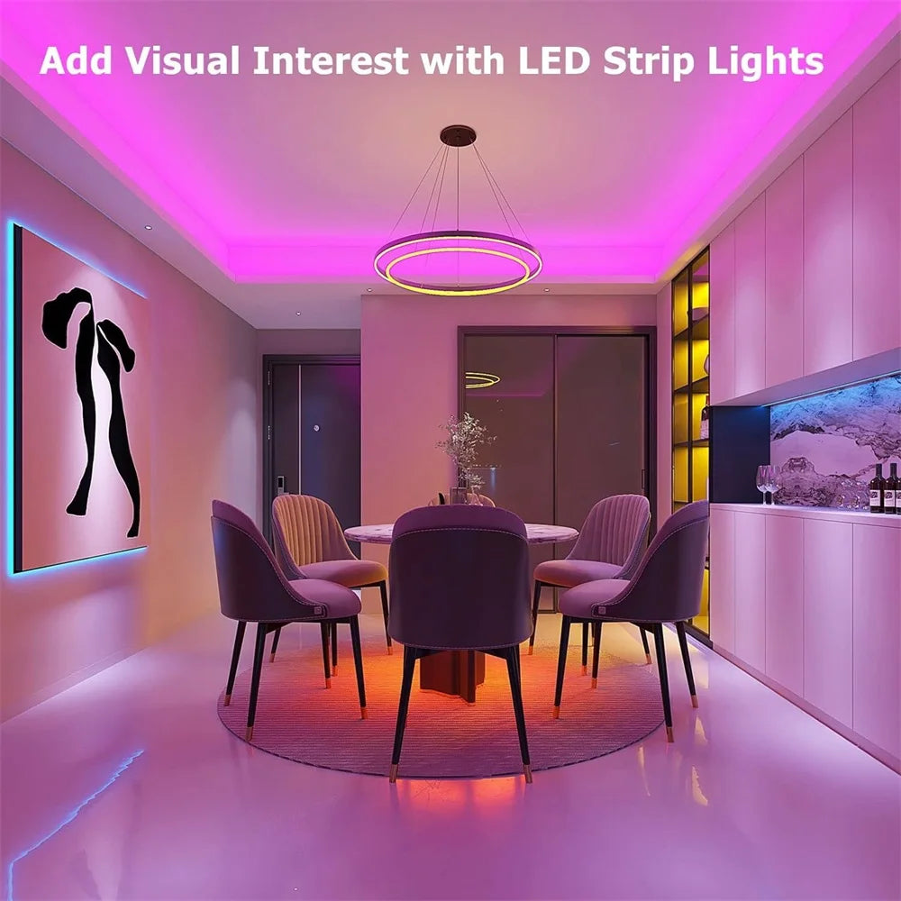 GREATWALL WIFI 100 foot LED strip, 50550RGB strip music synchronous color change, room, home, party decoration APP controller