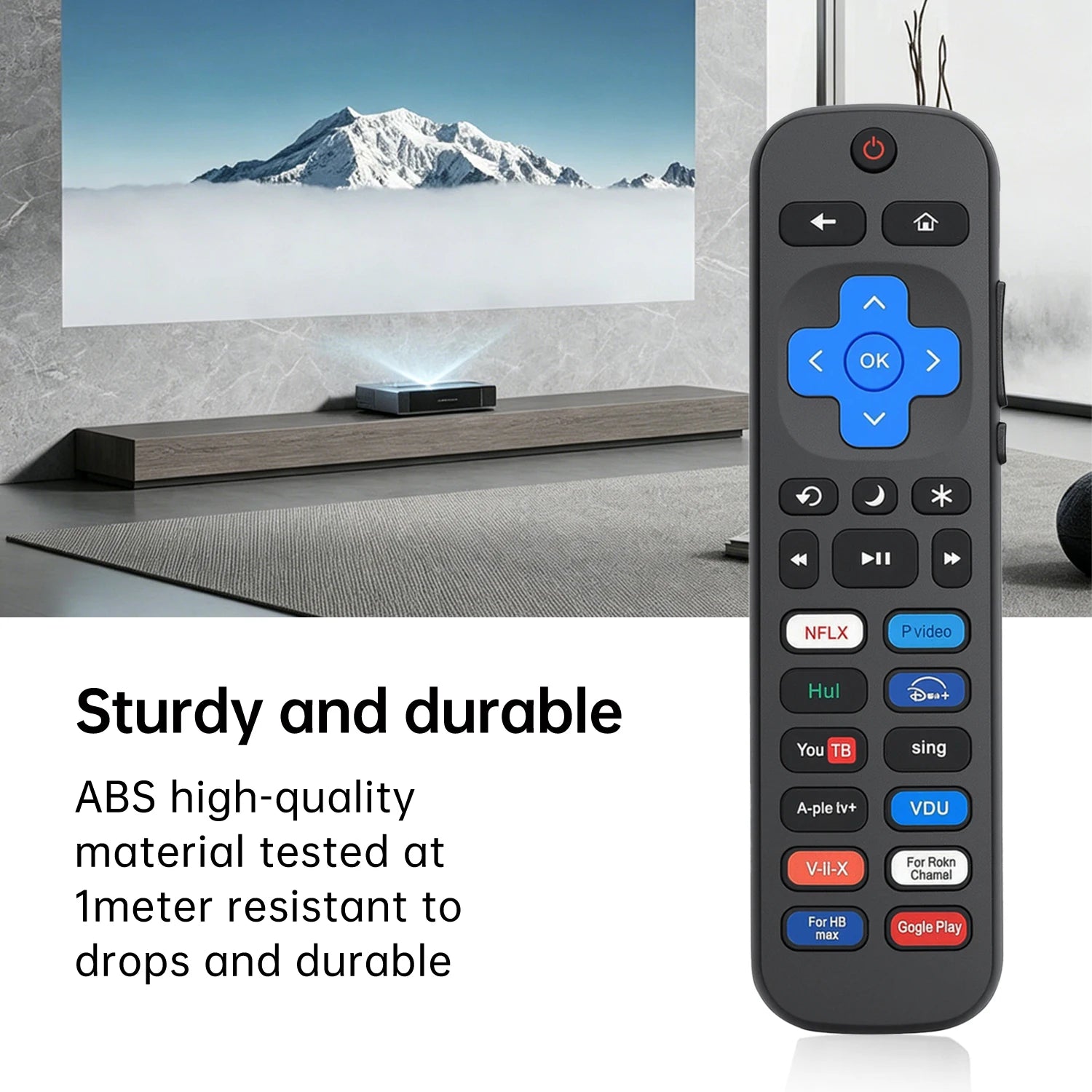 Wireless Smart Remote for Roku TV, with Netflix/YouTube/Apple/Disney+/Prime Video/Viu/HBO Max Google Play Sling Shortcut Buttons