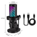 Tenlamp RGB USB Gaming Microphone for PC Mac PS4 PS5, Professional Condenser Mic with Gain Control & Headphone Jack, Noise Cancelling Streaming Mic for Podcast Recording YouTube Desktop Laptop